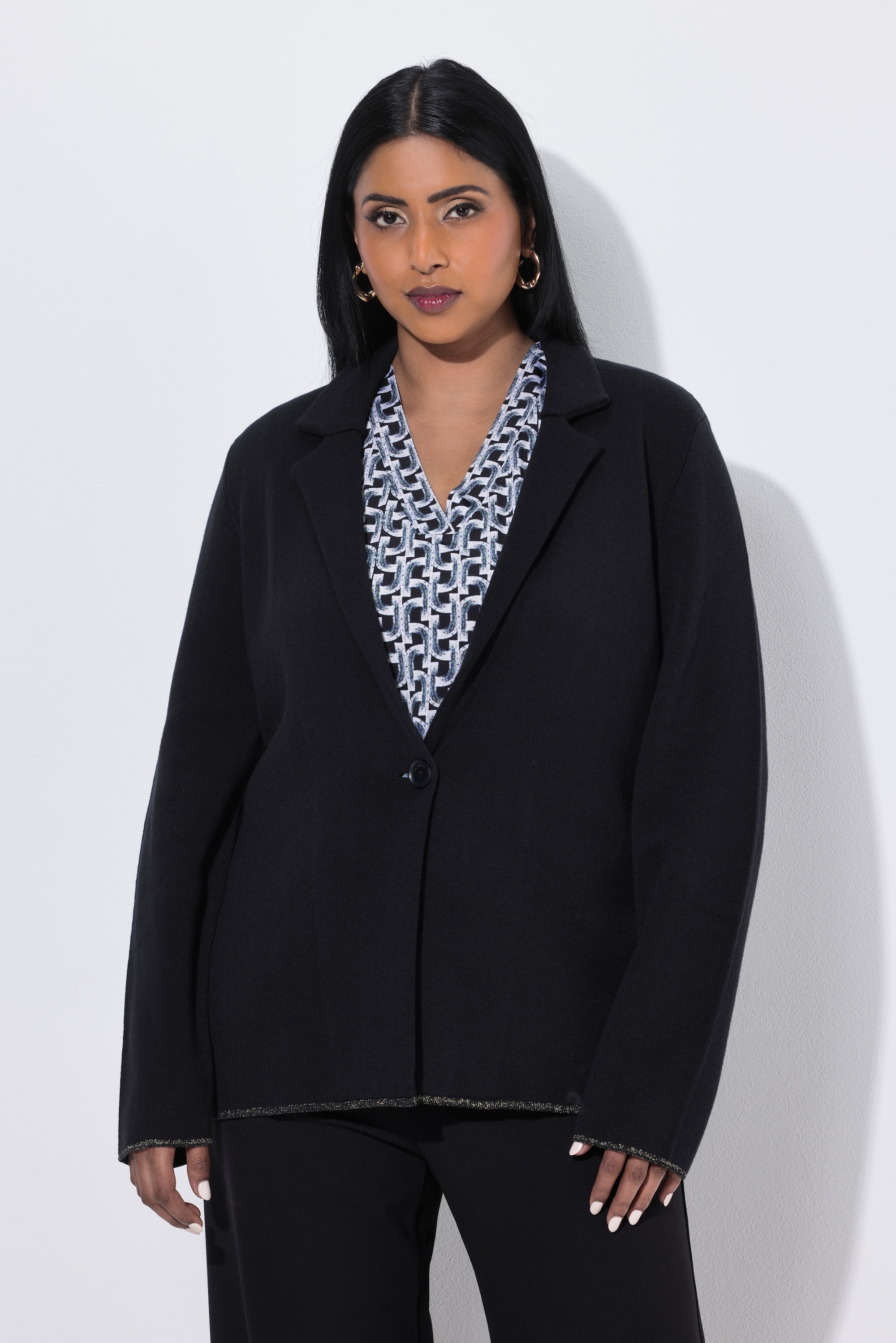 Blazer en maille, liserés scintillants, ULLA POPKEN