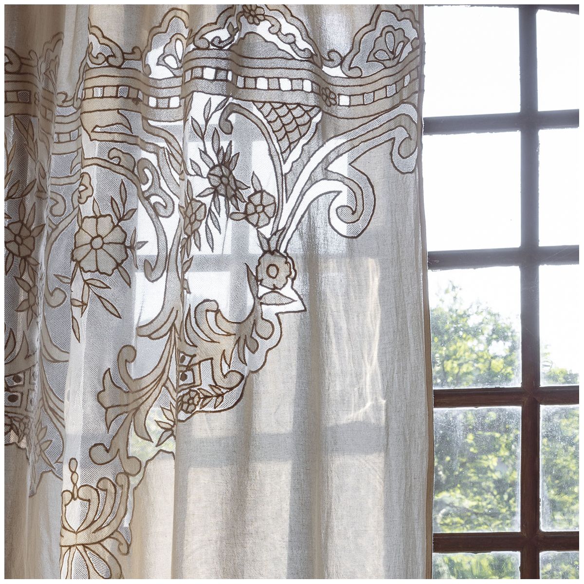 Voilage Boudoir beige et écru, MATHILDE M
