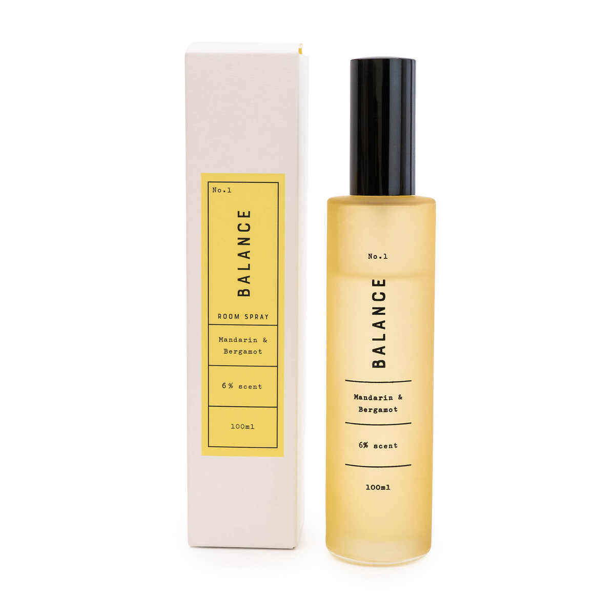 100ml 'balance' room spray mandarin and bergamot scent, yellow, So