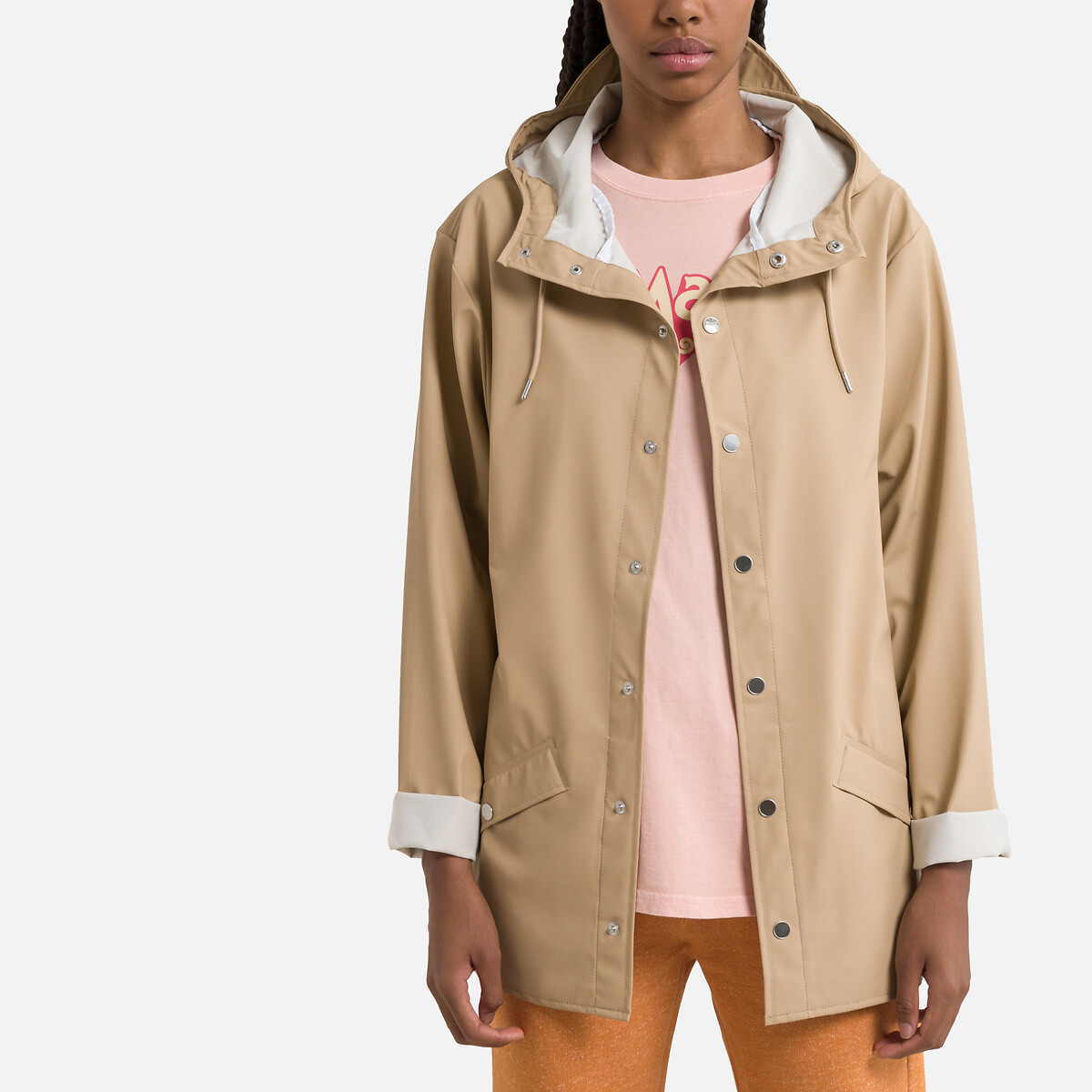 Women's mid length rain on sale jacket