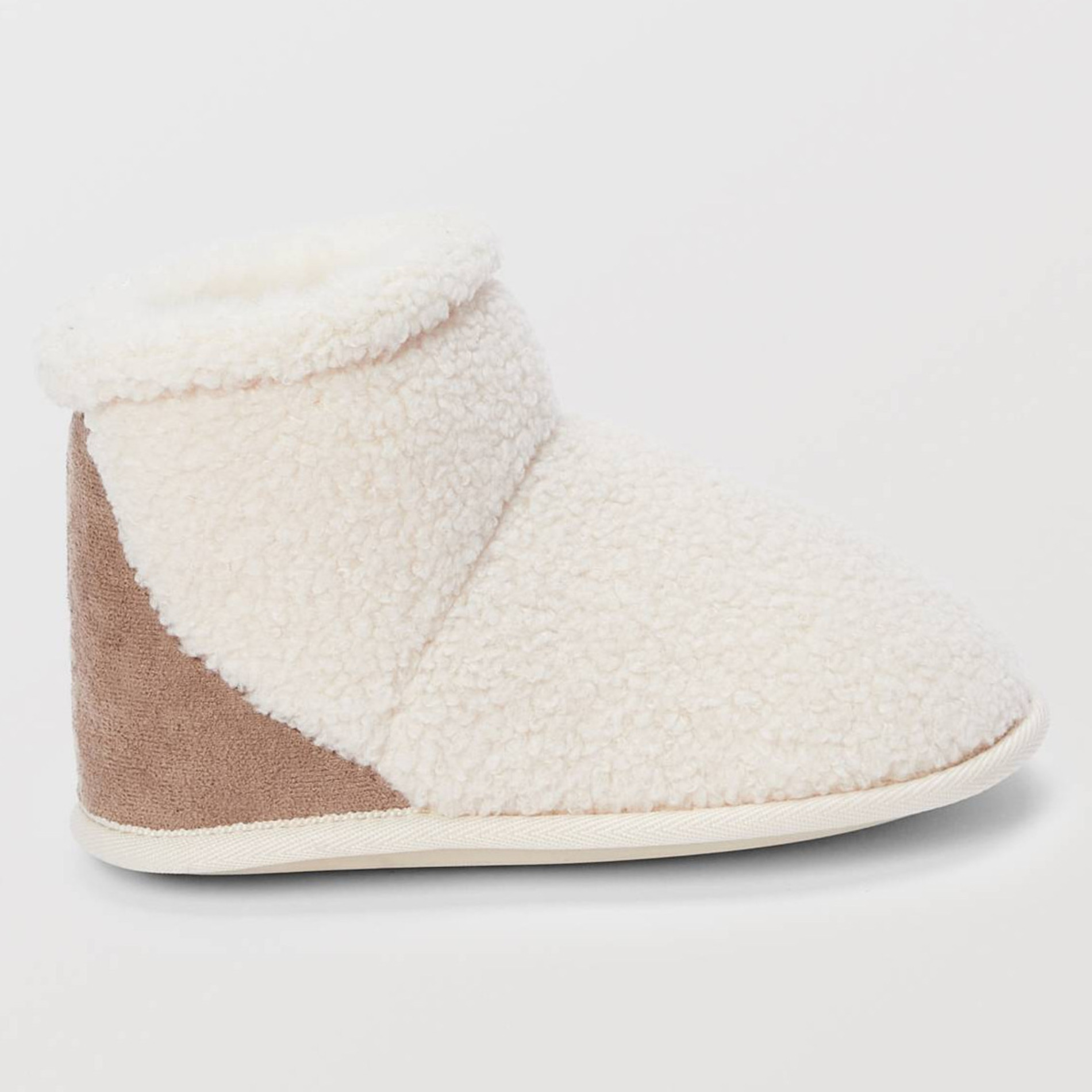 Chaussons bottines effet sherpa bi-matière, MONOPRIX