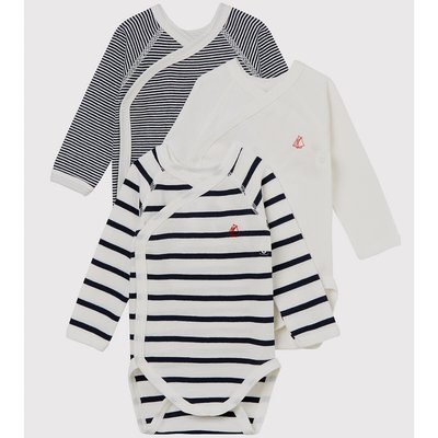 Pack of 3 Bodysuits with Wrapover Fastening PETIT BATEAU
