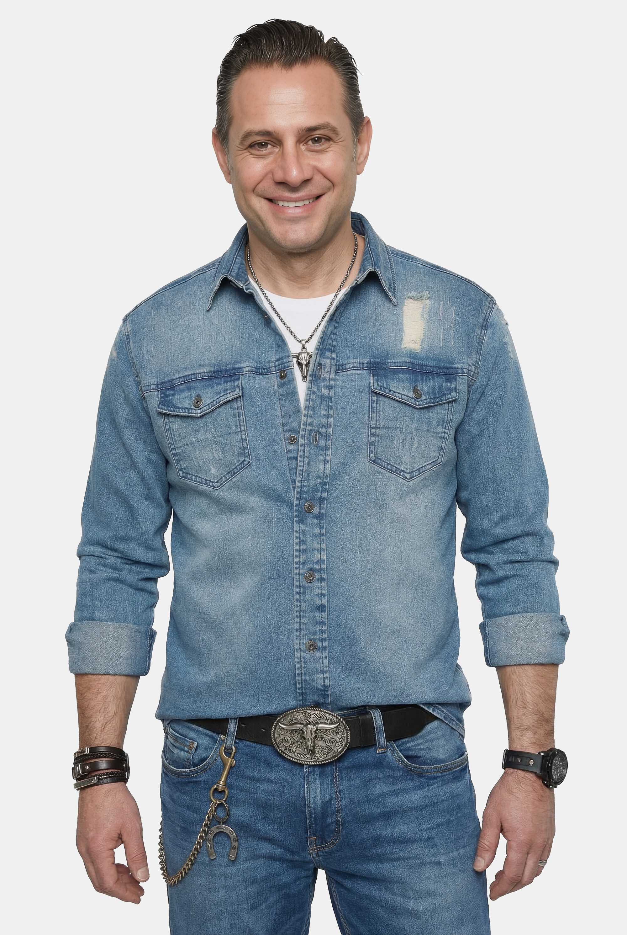 Chemise en jean FLEXNAMIC®, tissu denim, JP1880