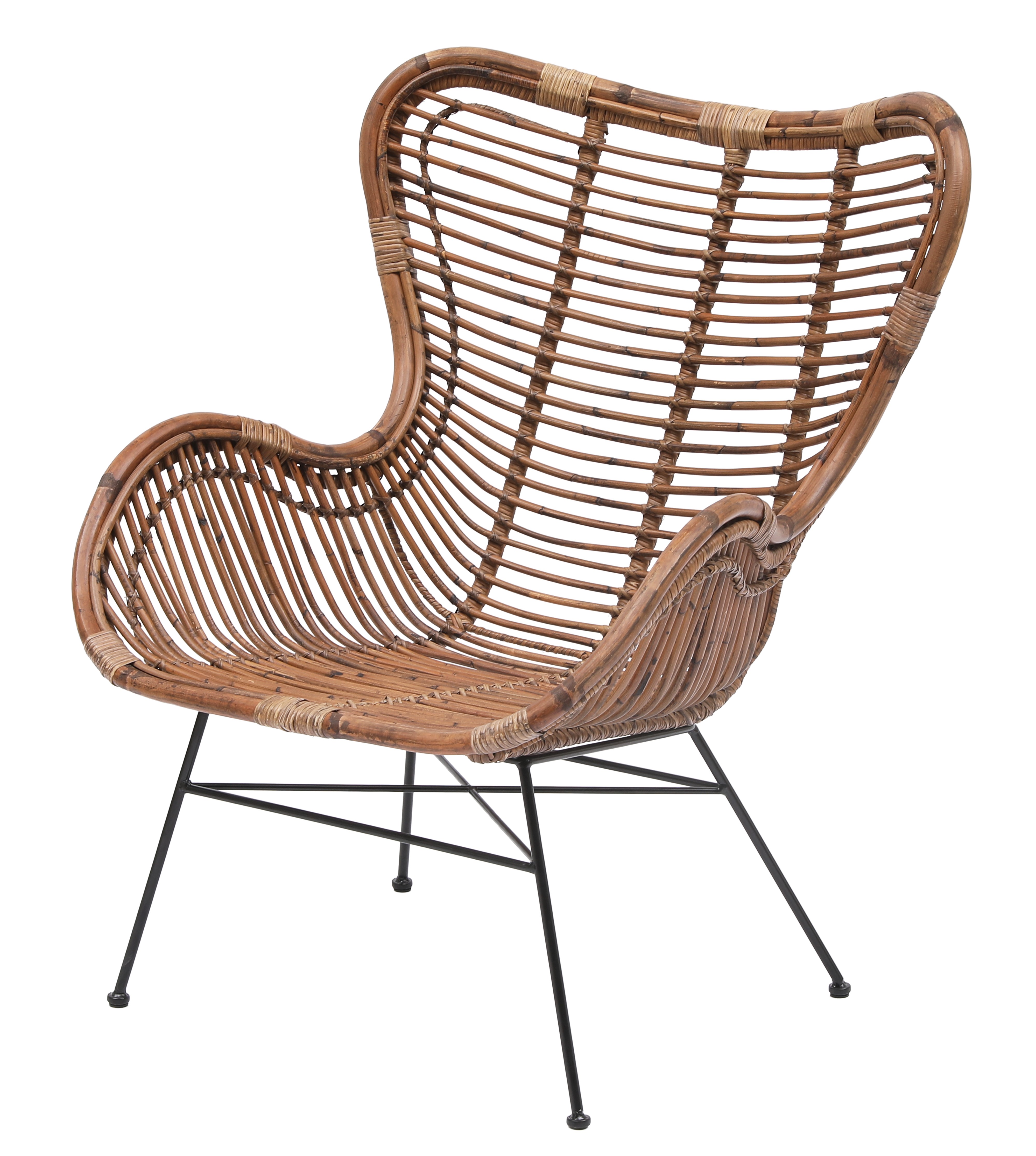 Fauteuil métal et rotin naturel, JAKARTA, NORDLYS