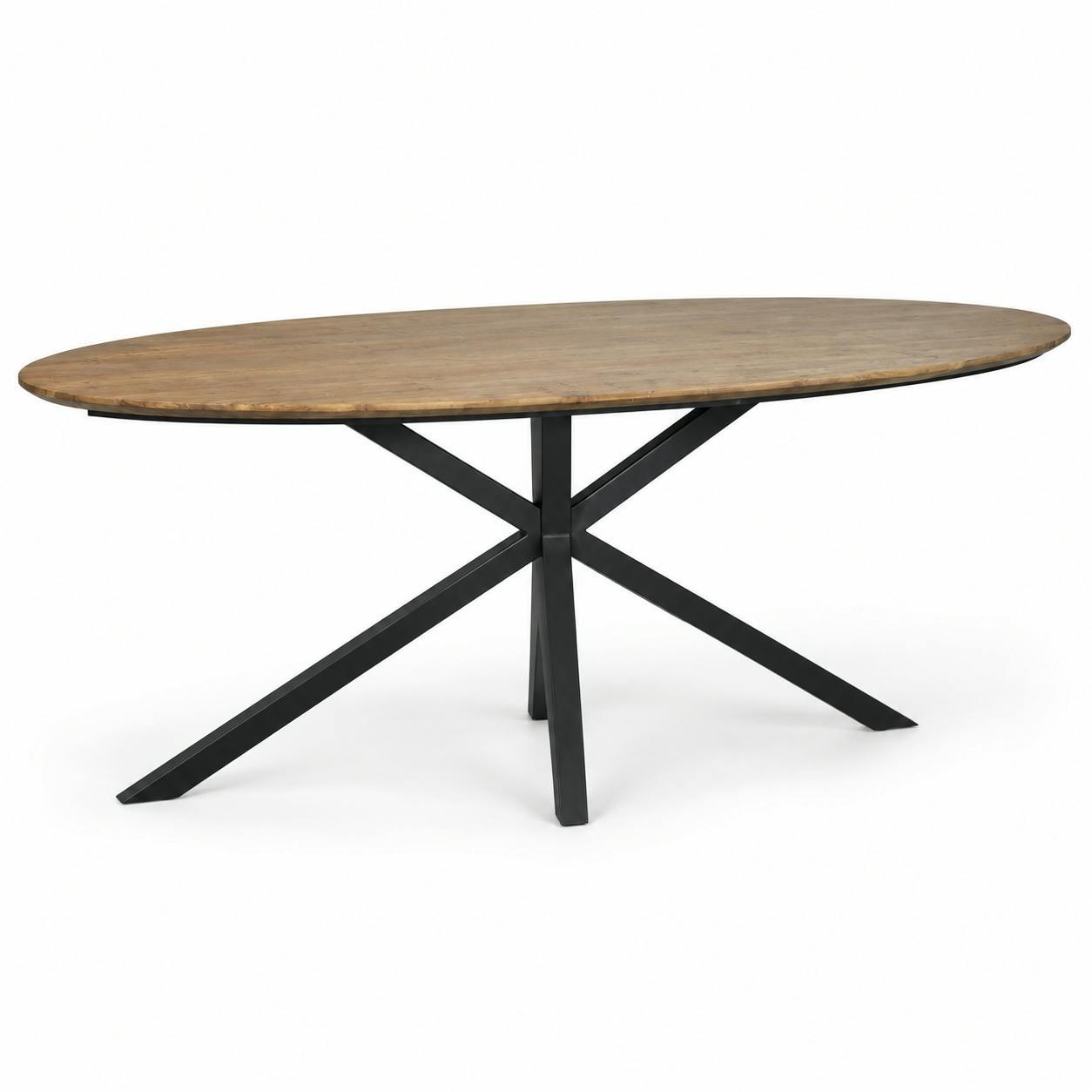 Table à manger ovale en bois de teck recyclé 2 m DEPOK, PIER IMPORT
