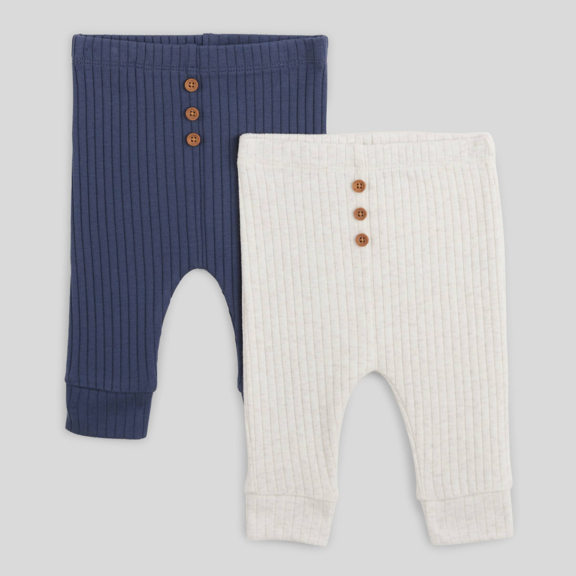Lot de 2 legging unis en coton BIO, BOUT'CHOU