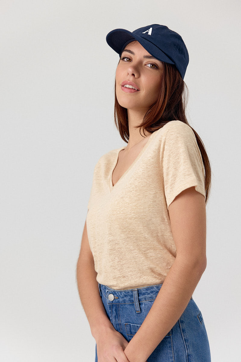T-shirt à manches courtes en lin DARLA, ARTLOVE