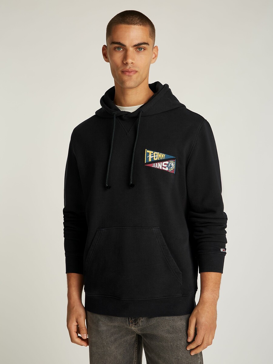 Sweat à capuche logo dos, TOMMY JEANS