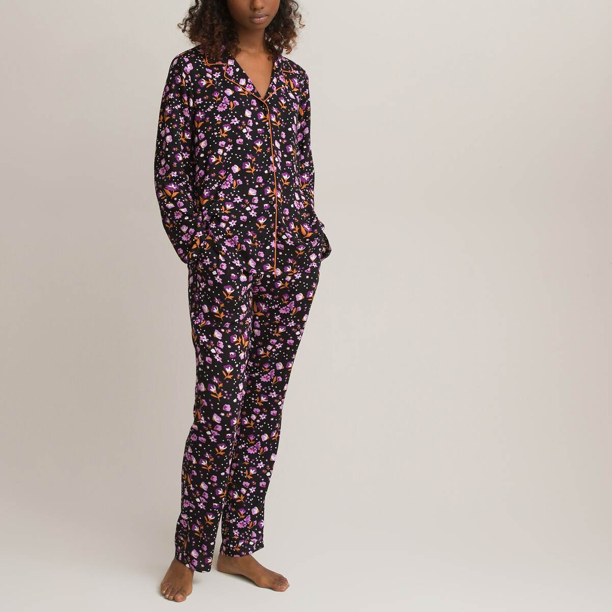 Floral print grandad pyjamas , floral print, La Redoute Collections ...