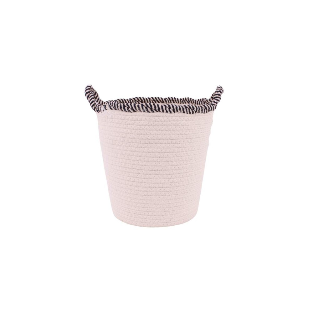 Panier rond en corde de coton finition vague 27x24cm, ORNAMI