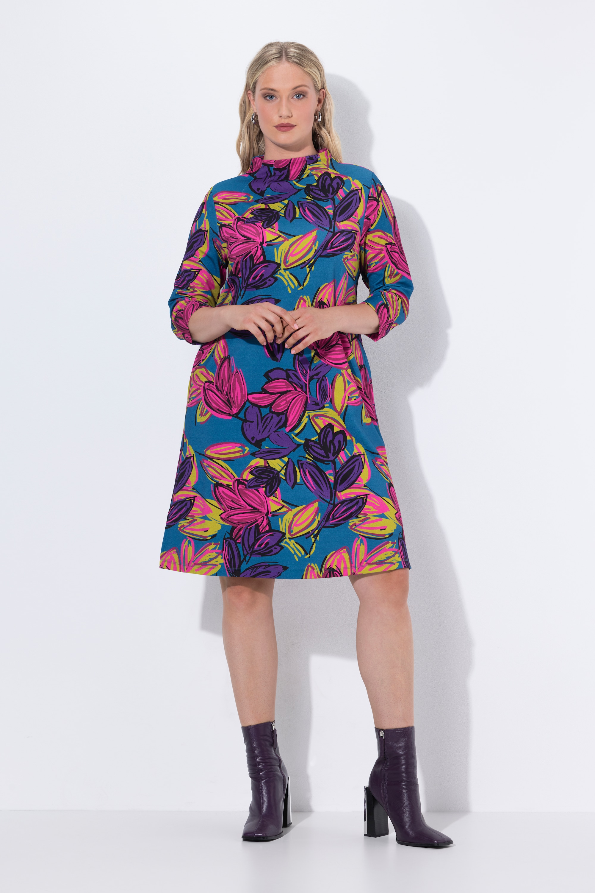 Robe en point de Rome à col montant, ULLA POPKEN