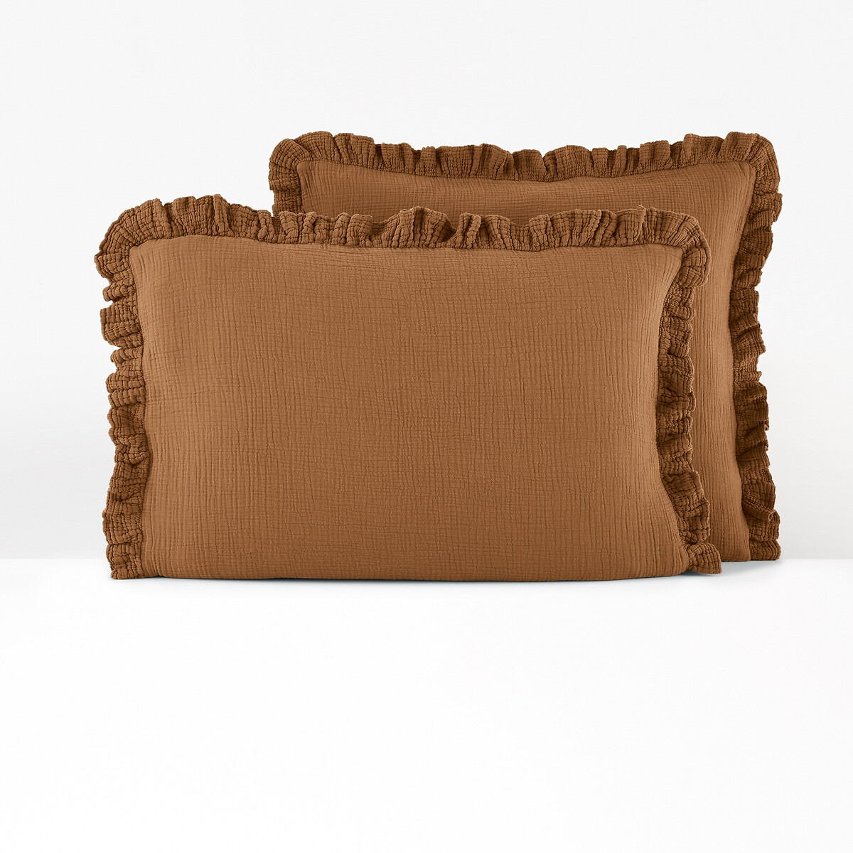 Kumla Plain Ruffle 100% Cotton Muslin Pillowcase