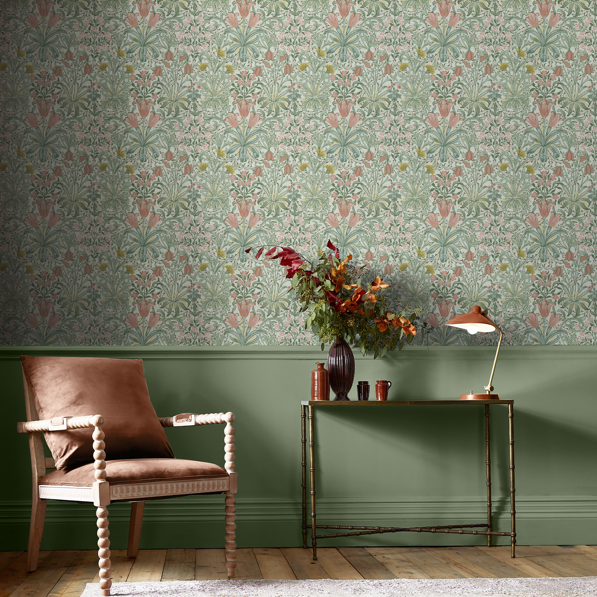 Papier peint fleuri Woodland Weeds Spring Garden, WILLIAM MORRIS AT HOME