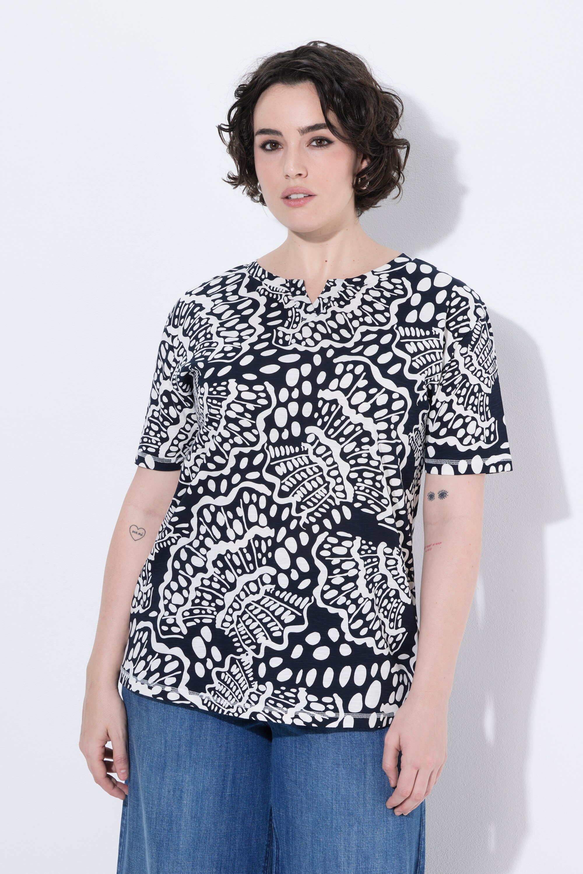 T-shirt oversize avec motif coquillages, ULLA POPKEN