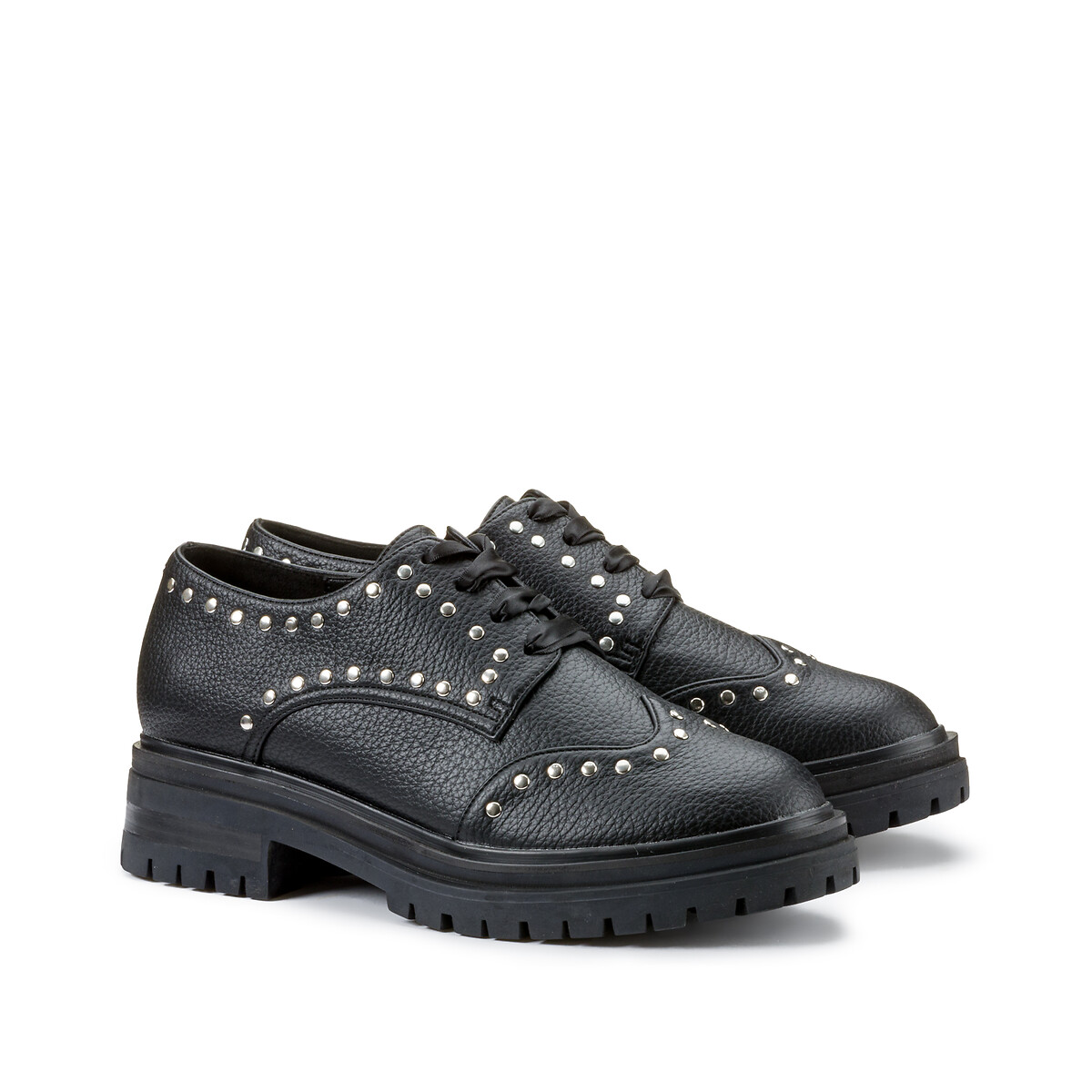 Recycled studded brogues , black, La 