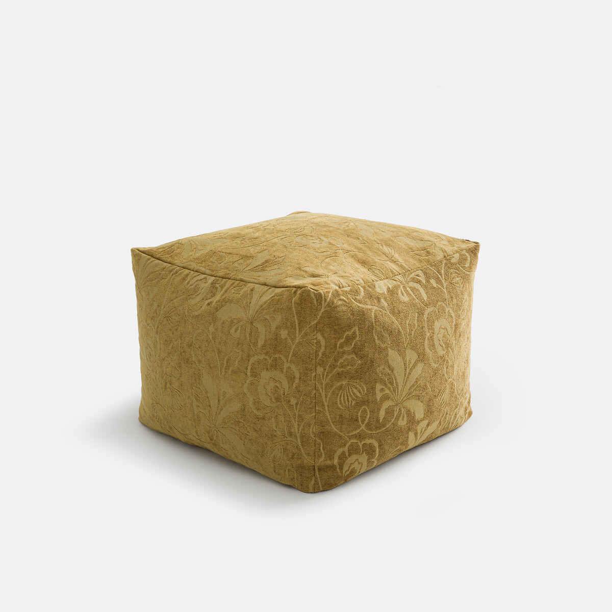 Fluwelen poef met gebloemd jacquardpatroon, Sidonie, LA REDOUTE INTERIEURS