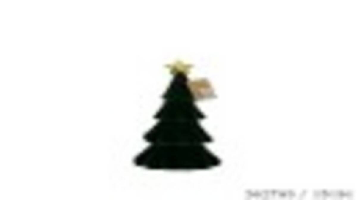 Sapin de Noël à poser en velours floqué, FEERIC LIGHTS & CHRISTMAS