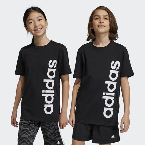T-shirt coton essentials linear logo black / white Adidas Sportswear | La  Redoute