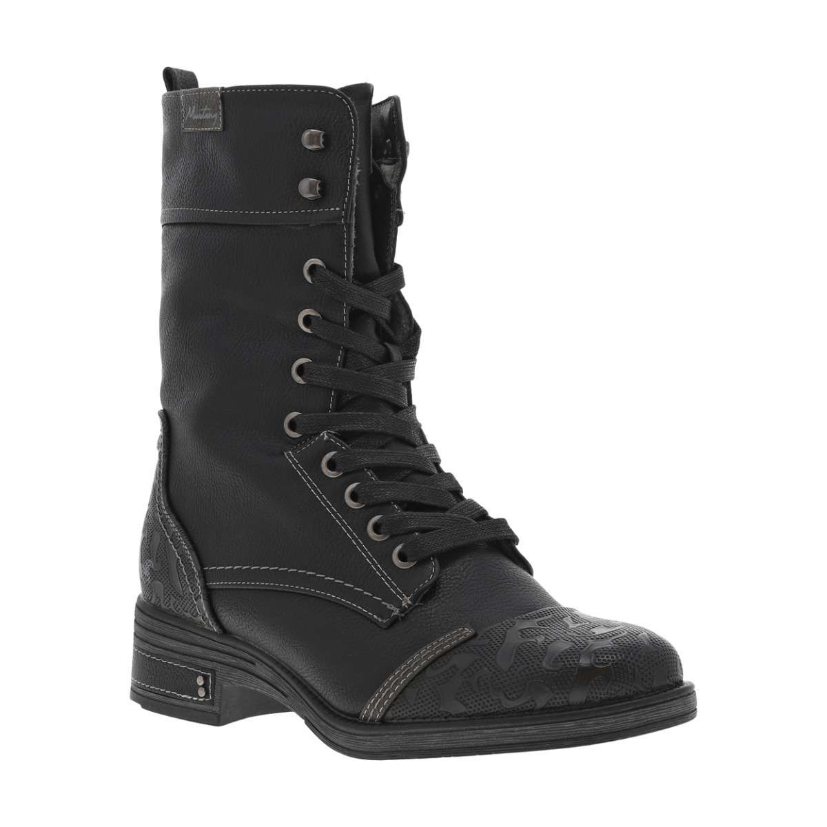 Boots montantes a lacets noir Mustang Shoes La Redoute