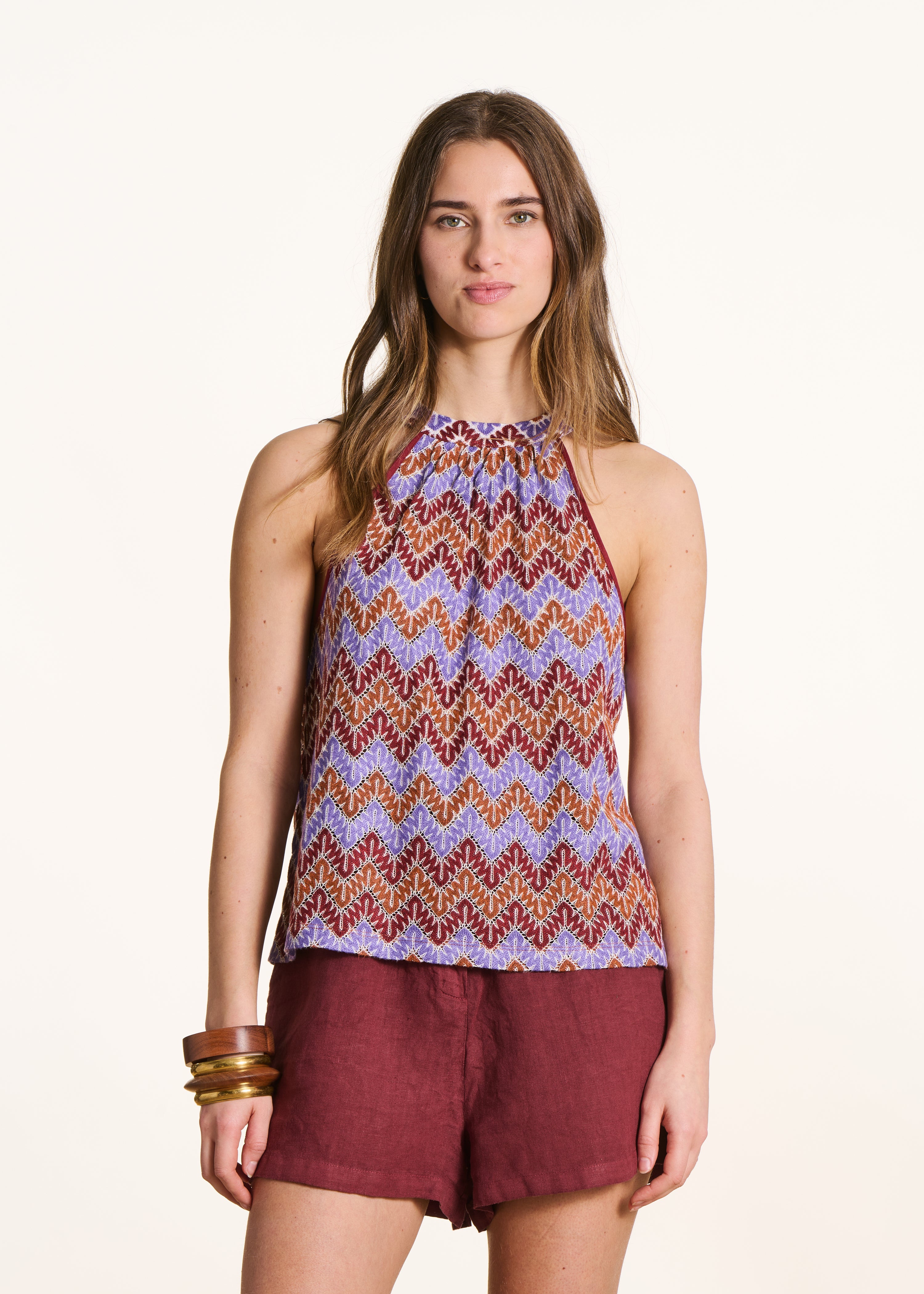 Top sans manches en crochet ajusté, LA FEE MARABOUTEE