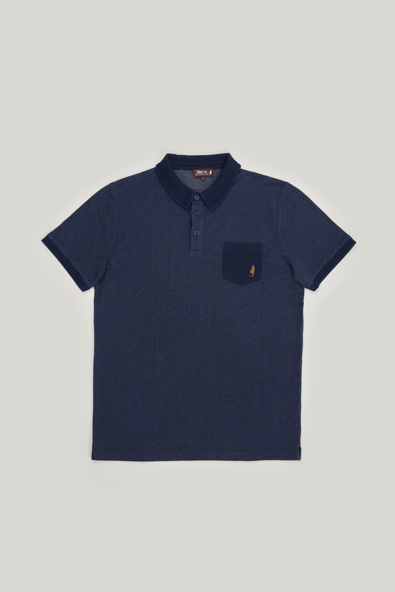 Polo à motif tête d'épingle avec poche, MCS