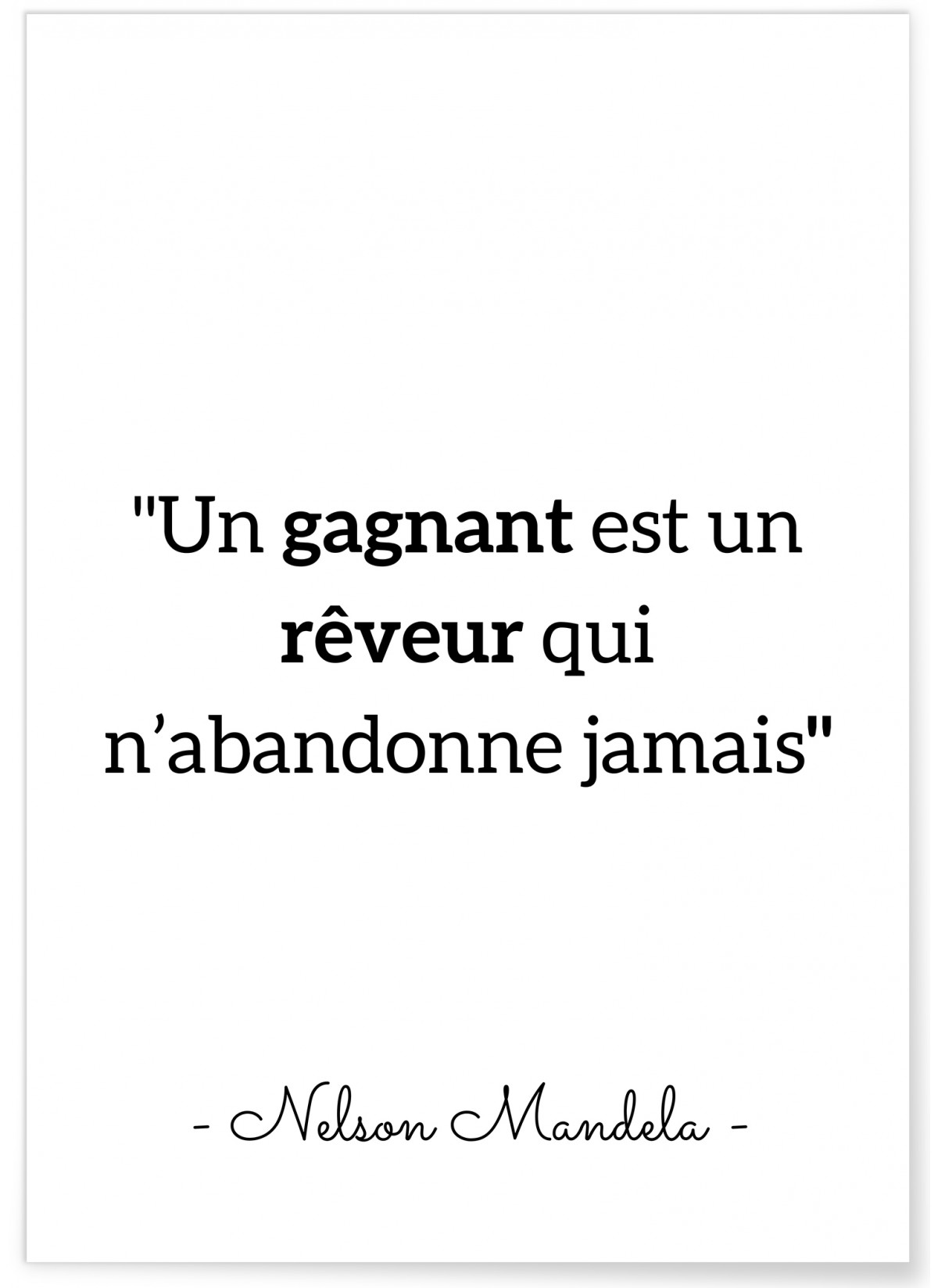 Affiche Mandela 'Un gagnant...', L'AFFICHERIE