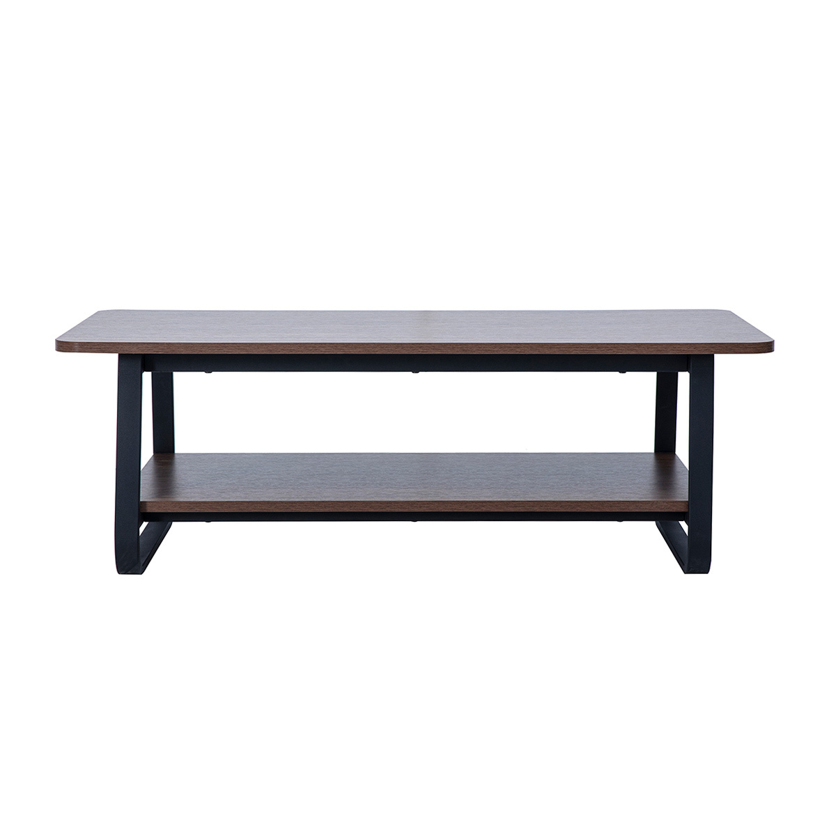 Table basse rectangulaire finition bois noyer et métal L120 cm MICHA, MILIBOO