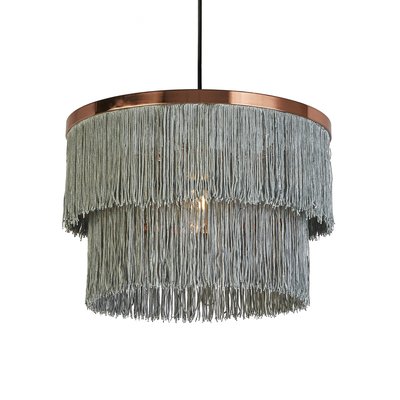 2 Tier Fringed Rose Gold and Grey Light Shade SO'HOME
