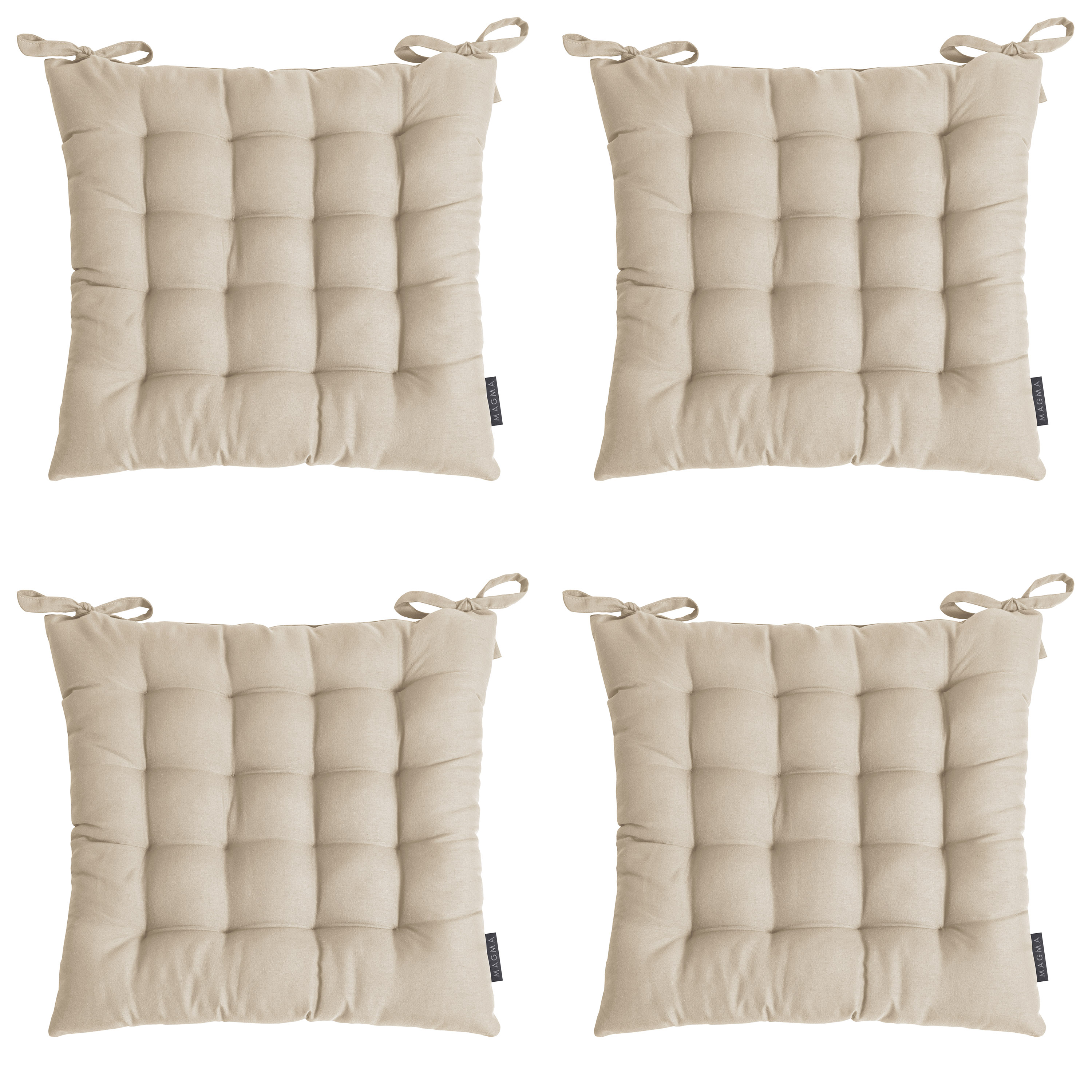 Lot de 4 galettes capitonnéees coton DIEGO, MAGMA HEIMTEX