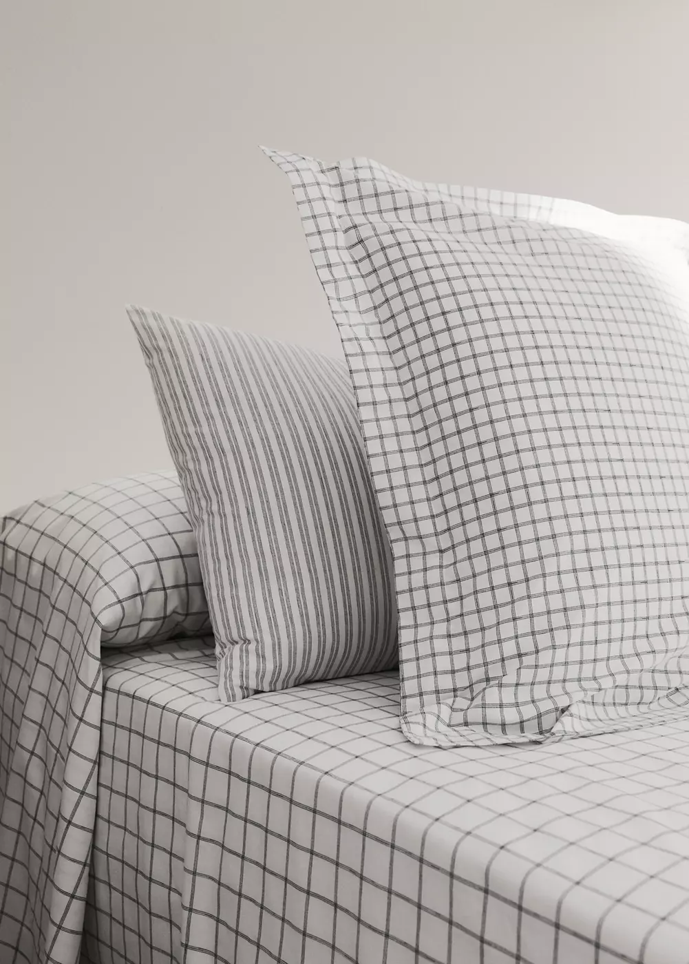 Deux taies d'oreiller percale à rayures 50x75 cm, MANGO HOME