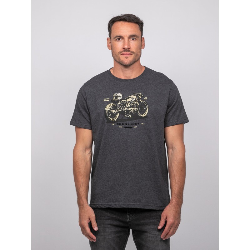 T Shirt Manches Courtes Coton Motif Moto Jatoulo, RITCHIE