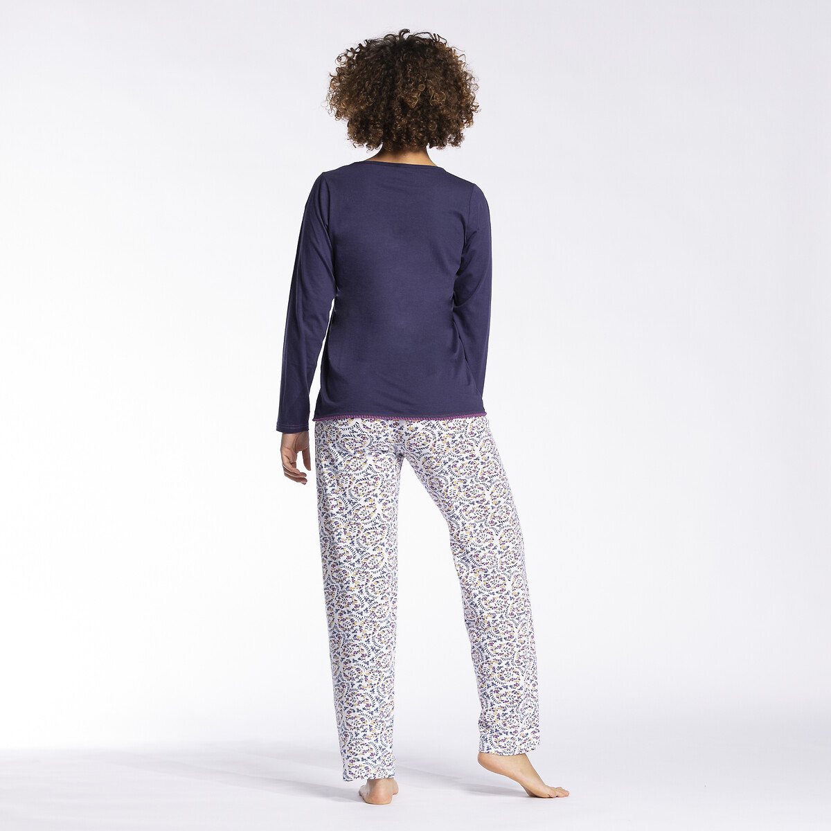 La Redoute Vêtements Sous-vêtements vêtements de nuit Pyjamas marine/écru Pyjama combishort rayé en coton 