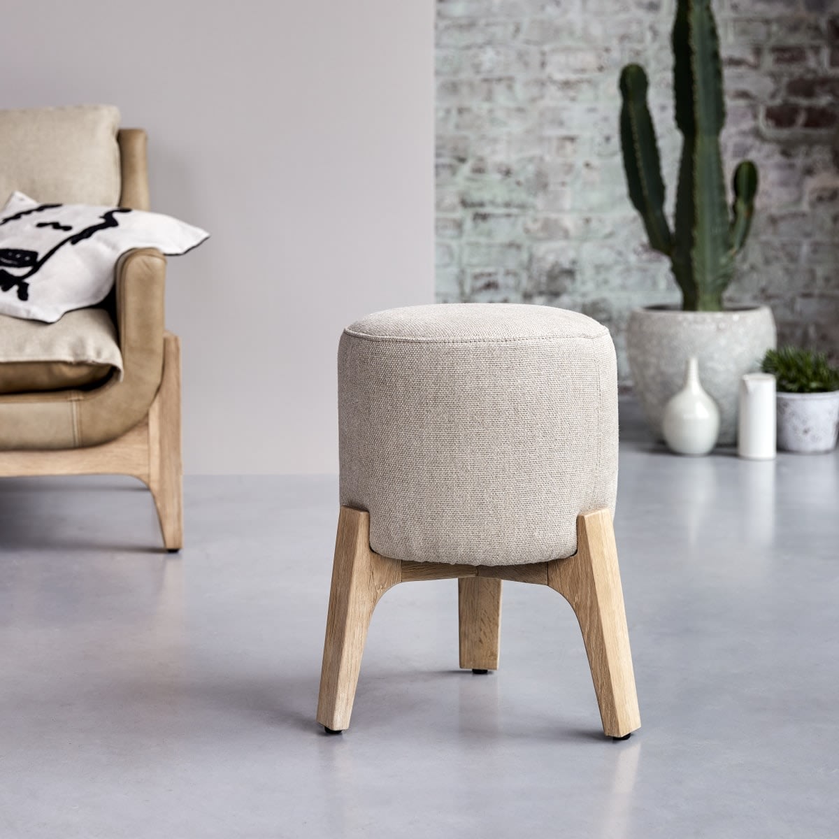 Pouf en Tissu massif, DRUM, TIKAMOON