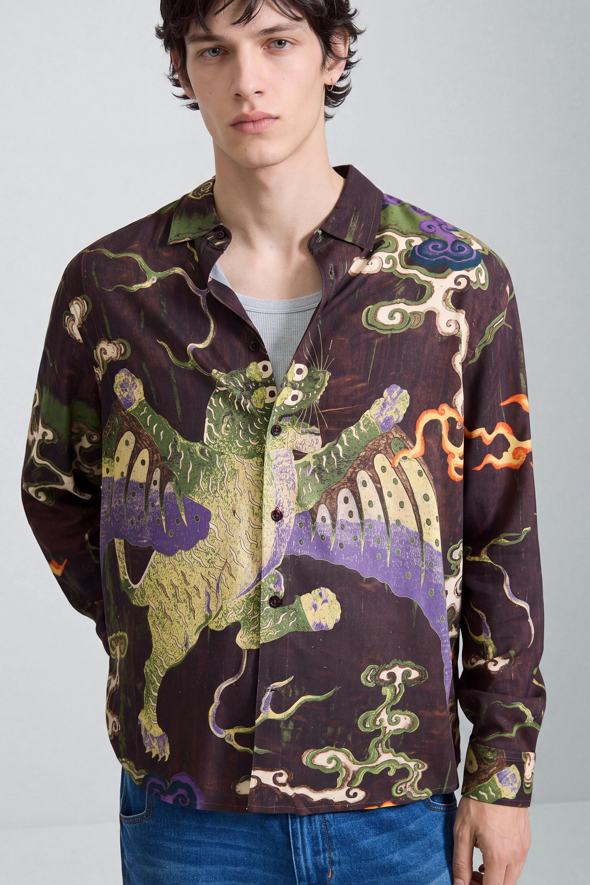 chemise à manches longues imprimée, DESIGUAL