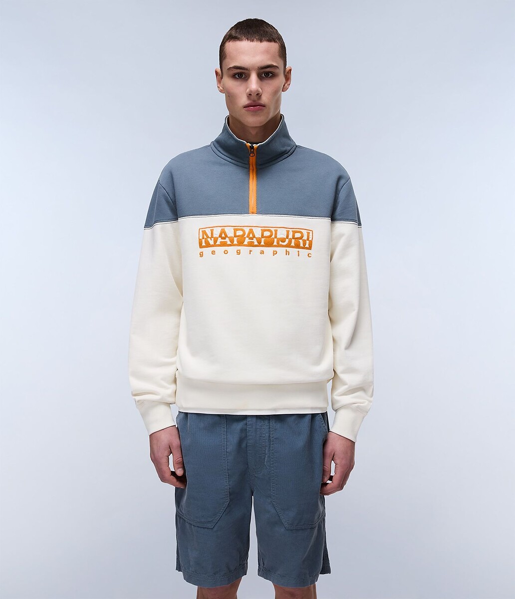 Sweater colorblock met opstaande kraag
