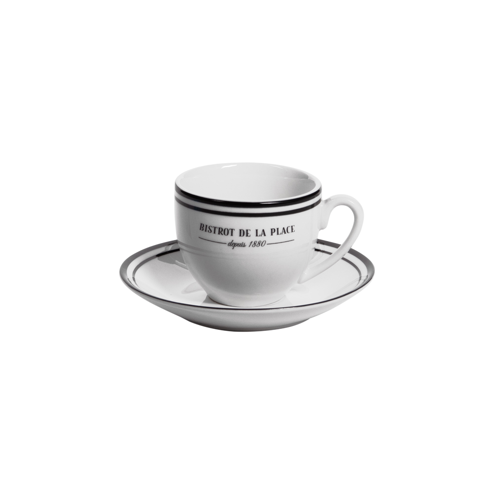 Tasse avec soucoupe Bistrot 9 cl (lot de 6) - BISTROT, TABLE PASSION
