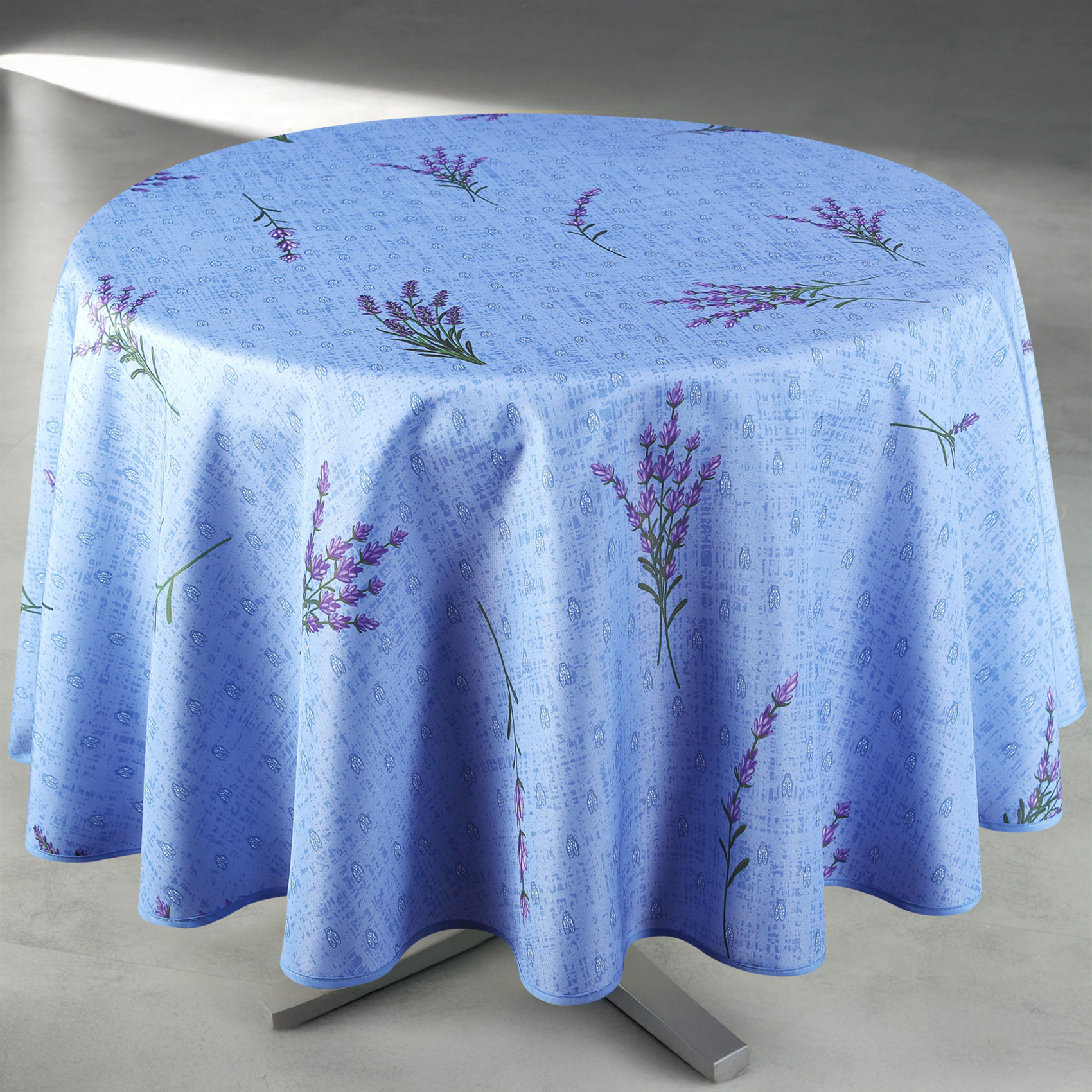 Nappe anti-tâche ronde motif lavande, HOME MAISON