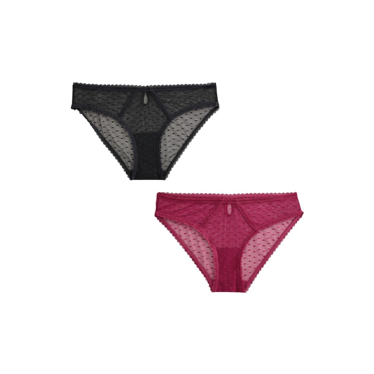 Culotte brésilienne en mesh à pois, lot de 2, NEXT