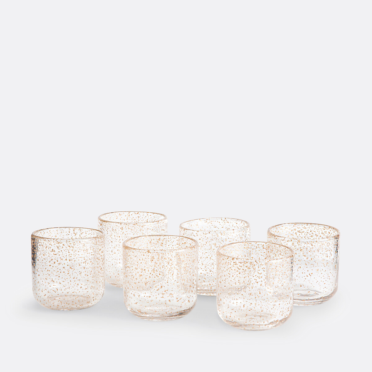 Lot de 6 gobelets verre bullé et pailleté, Paljett
