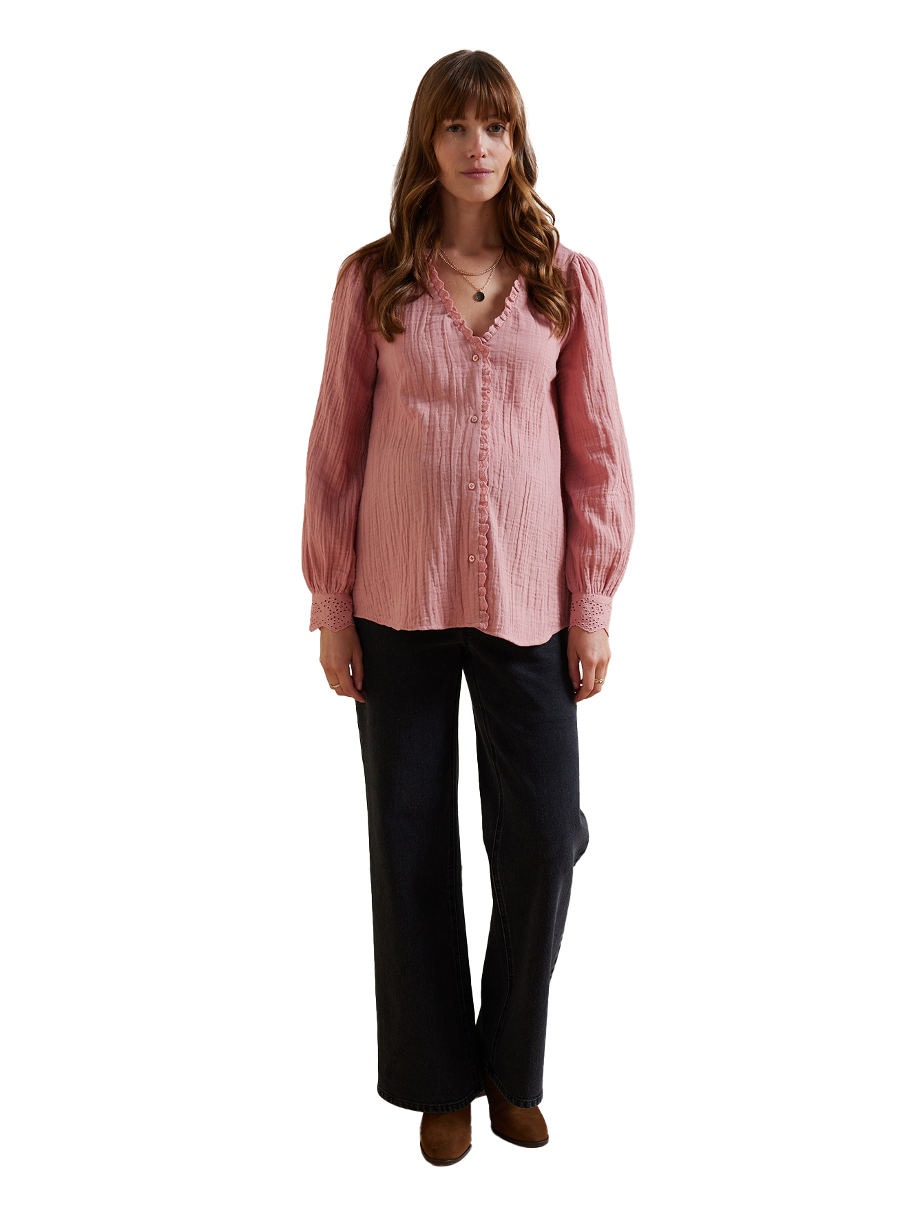 Blouse gaze de coton grossesse et allaitement, VERTBAUDET