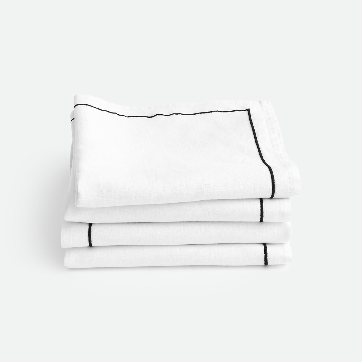 Lot de 4 serviettes de table en lin et coton lavé MÉTIS BOURDON, LA REDOUTE INTERIEURS