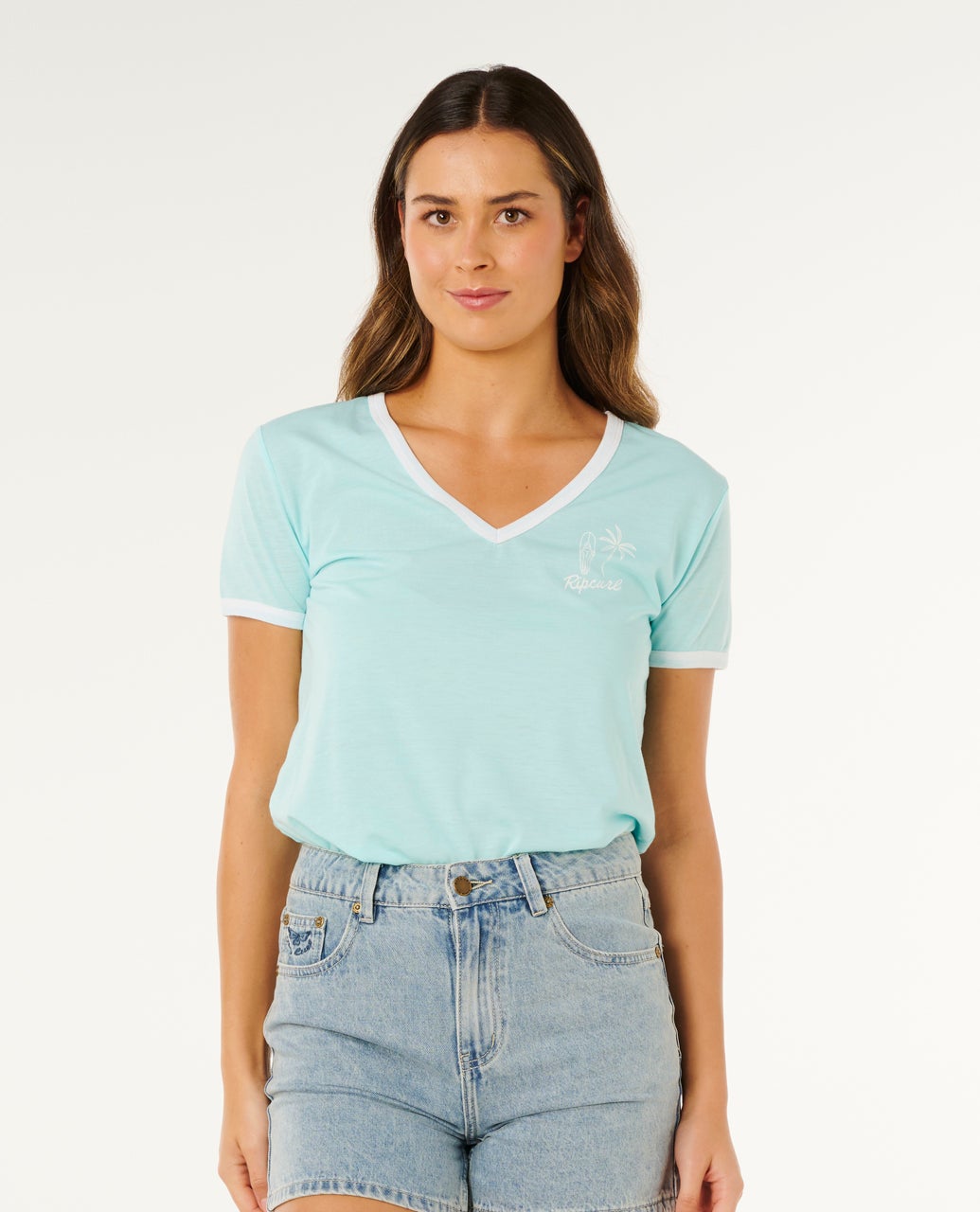 T-shirt Hotel Malibu col V, RIP CURL