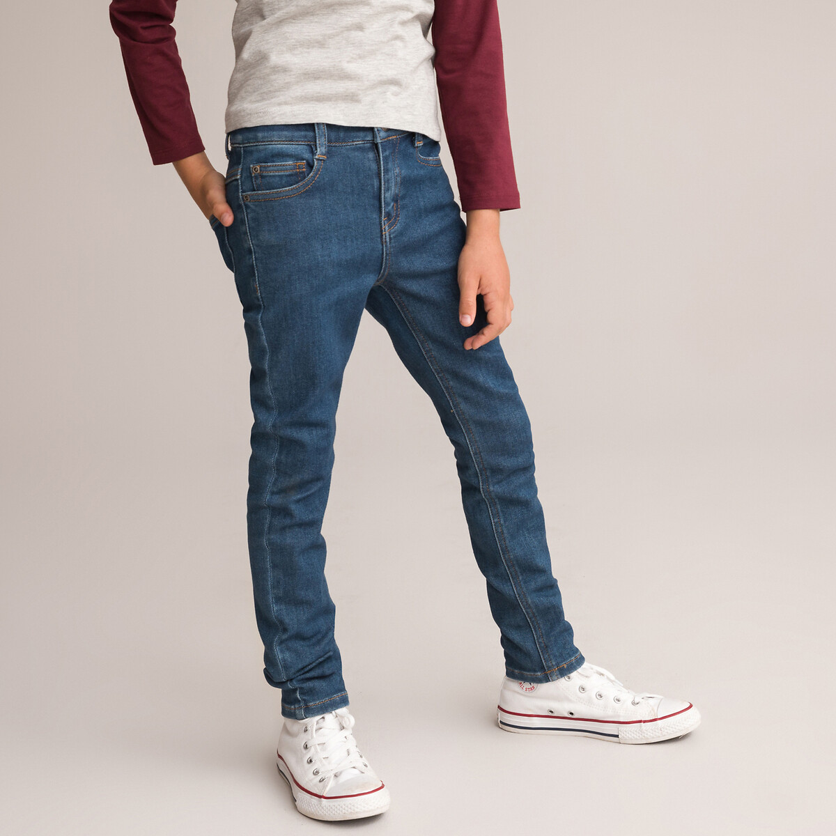Pantalon slim couleur facile à enfiler La Redoute Garçon Vêtements Pantalons & Jeans Pantalons Pantalons Slim & Skinny 