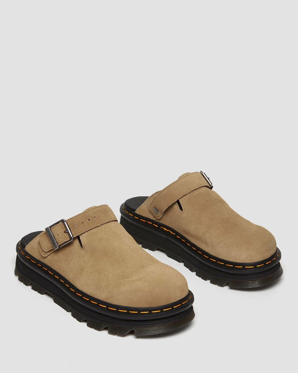 Mules Zebzag fermées en daim, DR. MARTENS