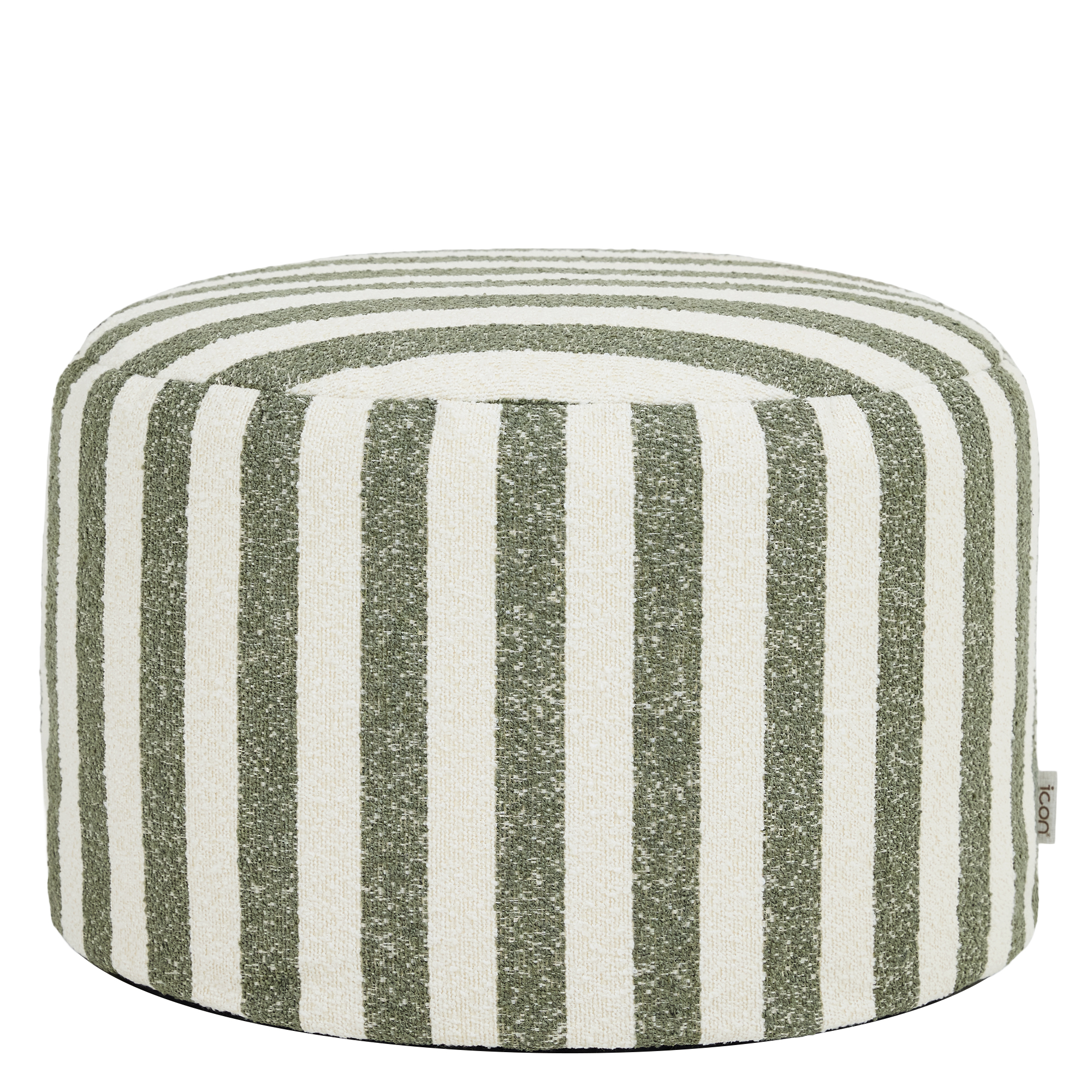 Pouf repose-pied rond en bouclette rayée Oeko-Tex® - MILANO, ICON
