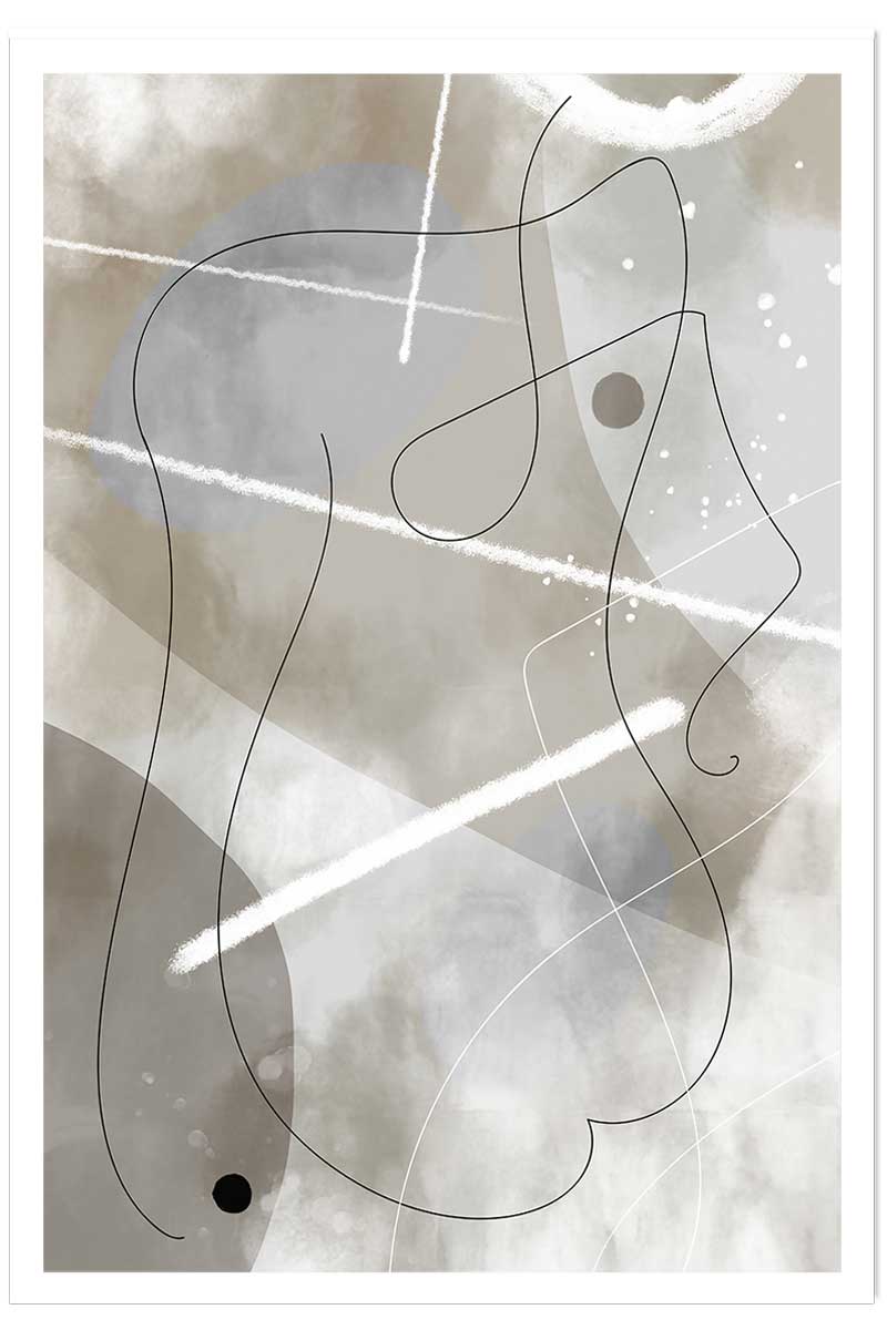 Affiche abstrait et soft line n°1, HEXOA