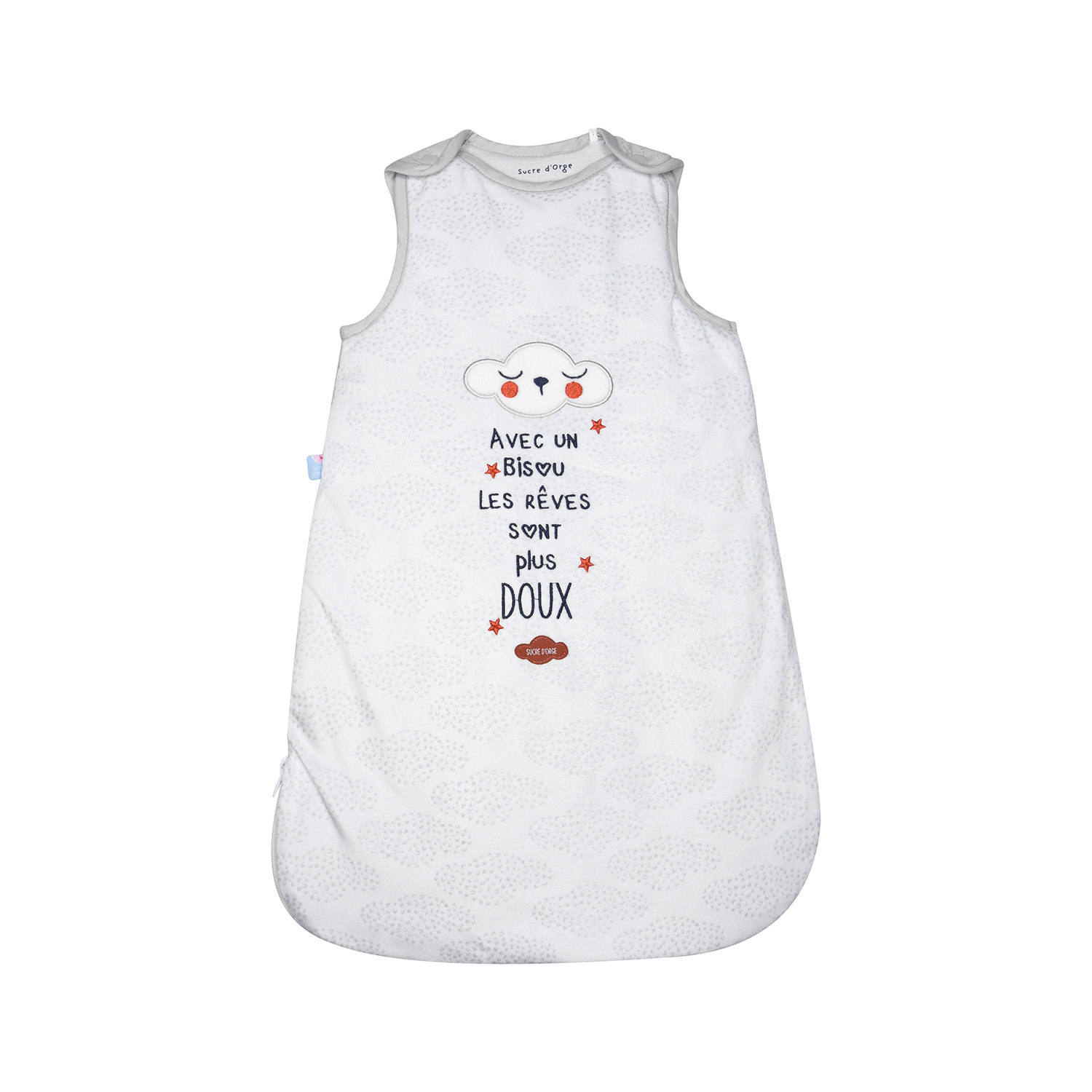 Gigoteuse 0/1m jena velours doux sans manches, SUCRE D'ORGE