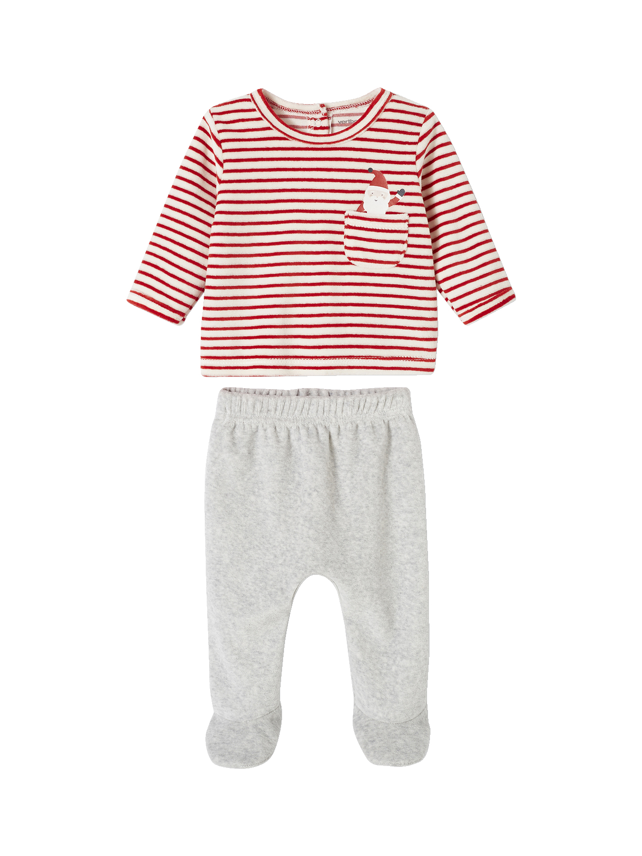 Pyjama de Noël en velours bébé, VERTBAUDET