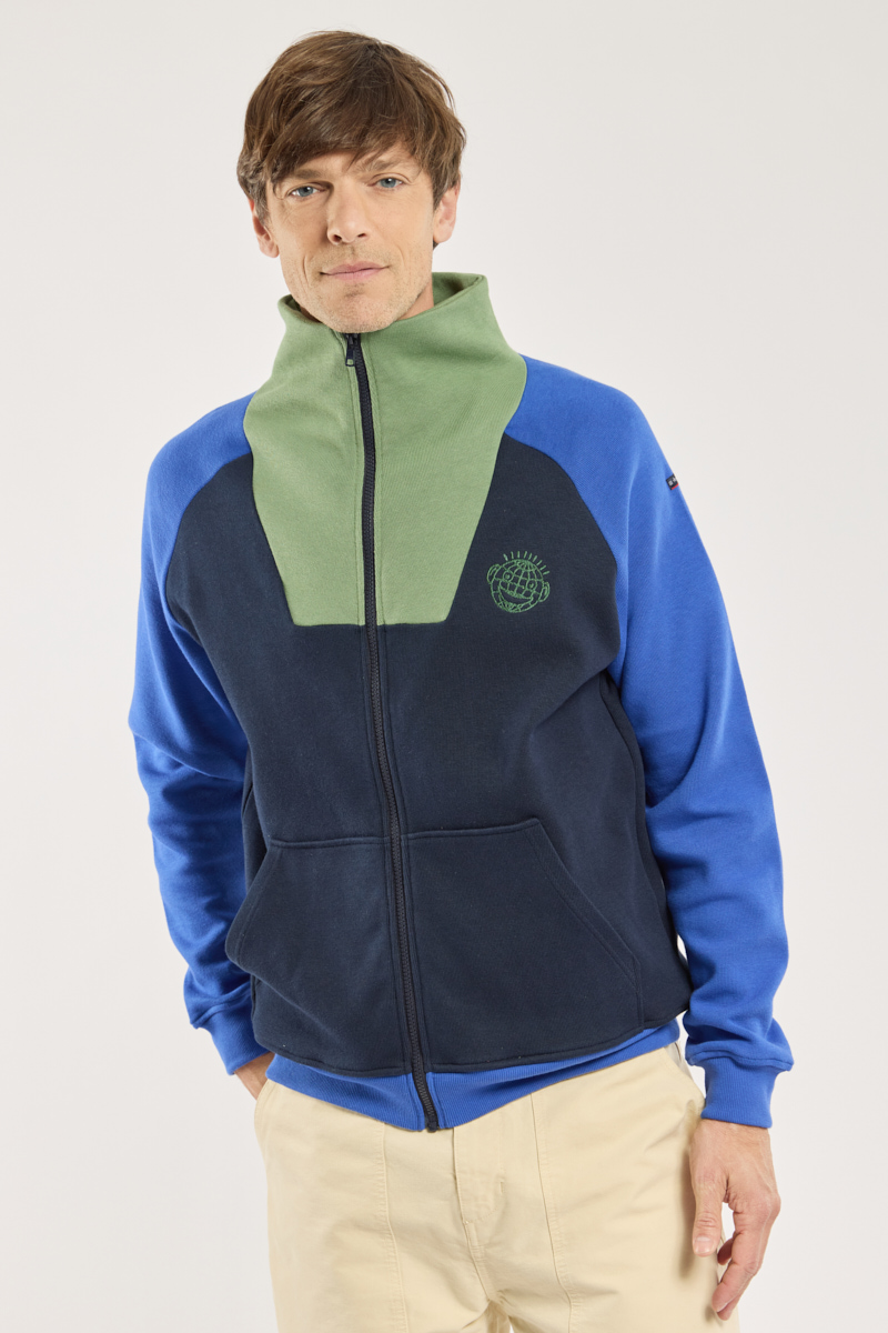Sweat zippé en coton BDM, ARMOR-LUX