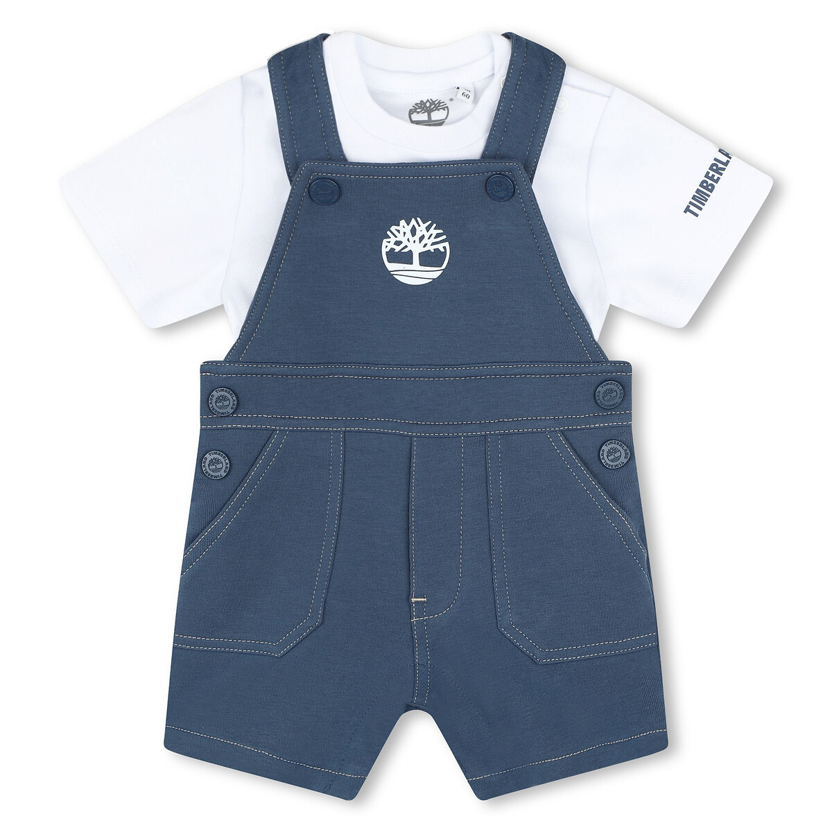 Image of Cotton T-Shirt/Dungarees Outfit